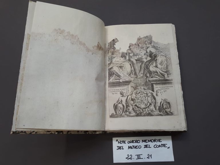 Note ovvero memorie del museo del Conte, volume a stampa - dopo il restauro 